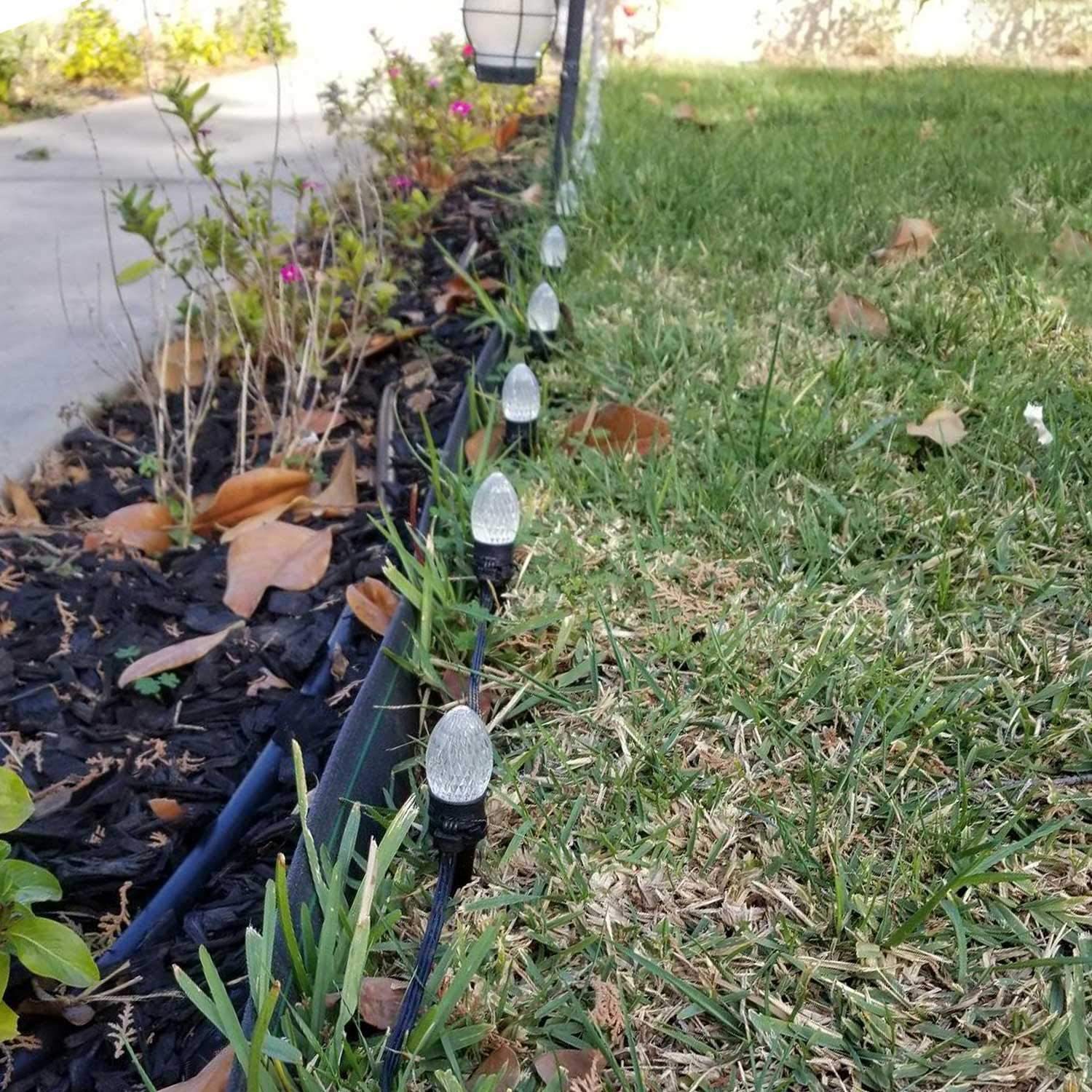 100 C7 C9 lamp holder universal outdoor holiday lighting Christmas lights lawn black floor plug