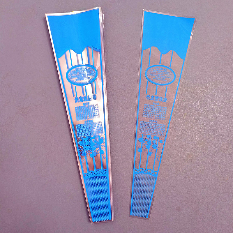 In-Stock Multicolored Flower Opp Bags, Four-Color Fireworks Packaging Bags, Airplane Rocket Trapezoidal Bags with Wave Opening for Personal Use