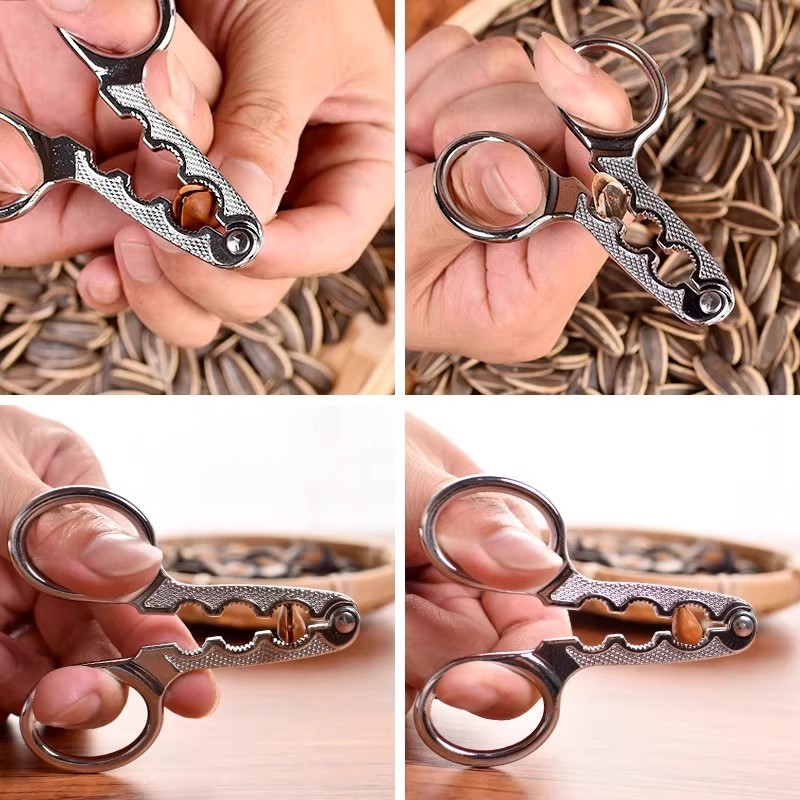 Nutcracker for Opening Sunflower Seeds and Pine Nuts, Lazy Tool for Cracking Seeds, Scissors for Opening Shells