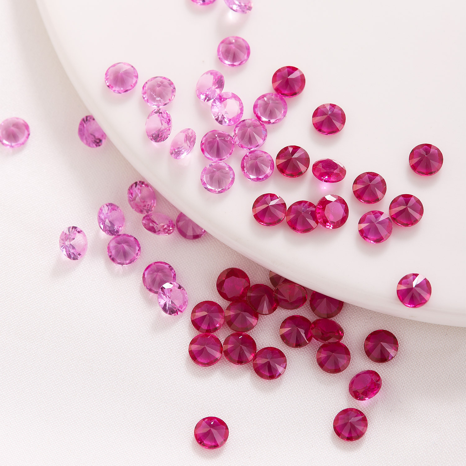 Yongjia Gemstone Round 5# Red Corundum Gemstone Loose Stone Synthetic Nano Red Gemstone High Hardness Can Be Wax Inlaid