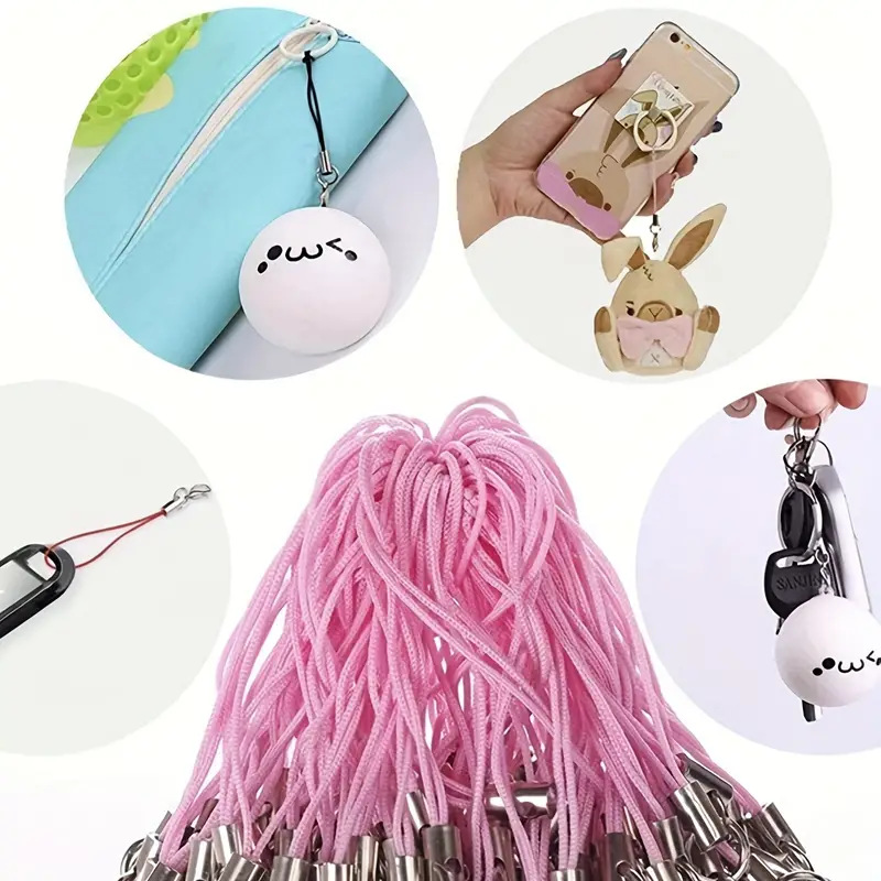 Color mobile phone chain lanyard handmade jewelry diy small lobster clasp hanging rope toy doll lanyard can be sent across the border