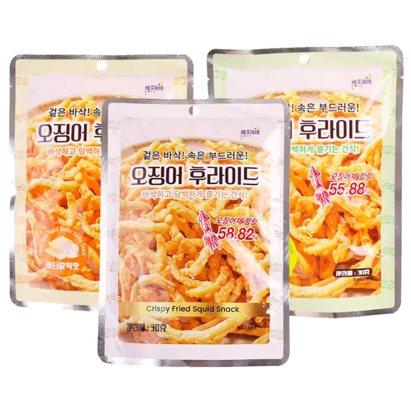 Vievo fried shredded squid seafood snacks Korean original mustard small package crisp crisp fried wholesale