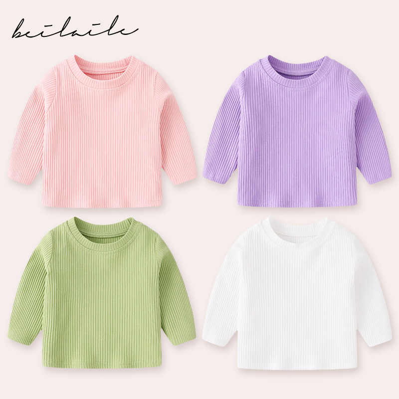 Одежда для малышей InTimaTes Весна и осень Тонкая футболка для мальчиков Долгий рукав Летняя одежда для девочек 3 верх