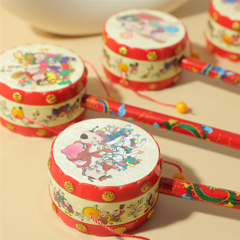 Пластиковый новогодний рюкзак-барабан для новорожденных традиционная игрушка-головоломка с колокольчиком для раннего обучения барабан с миром