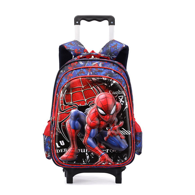 New Primary School Student Trolley Schoolbag 16inch Printed Fabric 2-5Th Grade Cartoon Kuromi Kidsren's Backpack