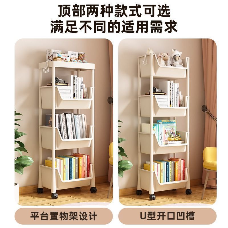 Bookshelf Floor-Standing Dormitory Home Children's Bedroom Multi-Layer Storage Cabinet Desktop Living Room Storage Multi-Functional Shelf