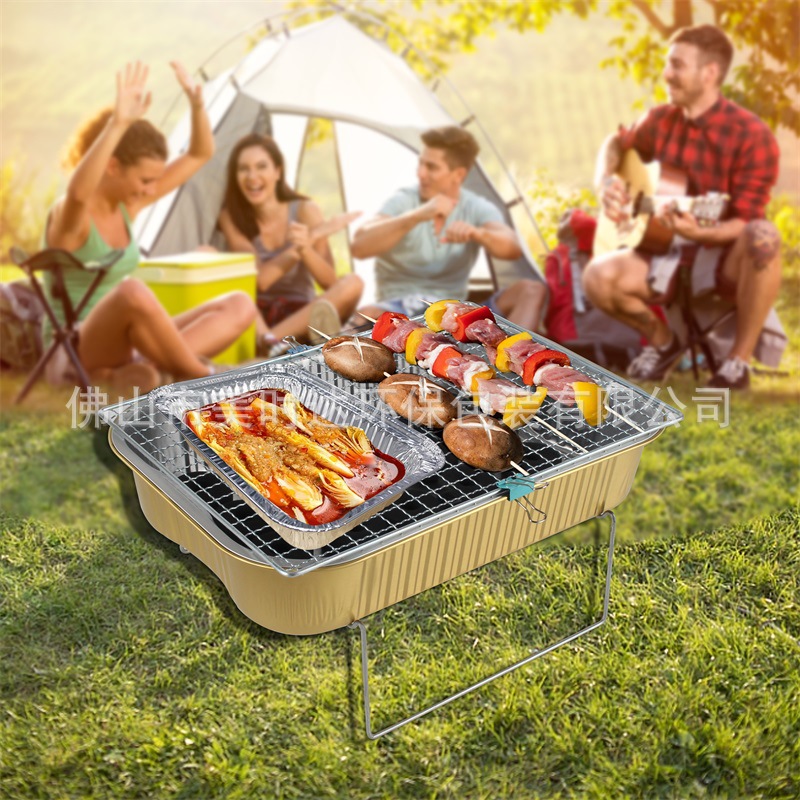 Disposable barbecue stove portable home indoor and outdoor camping smoke-free picnic self-baking small barbecue stove direct sales