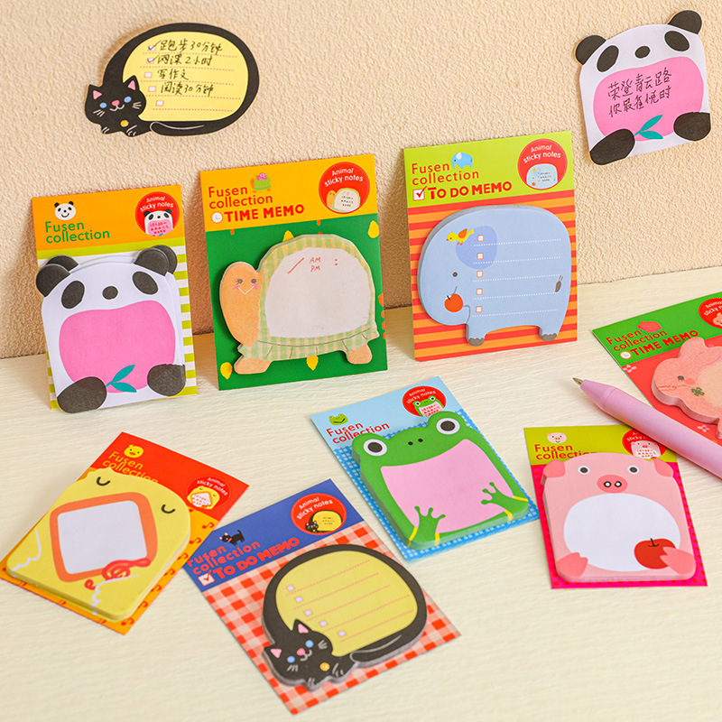 Korean Creative Stationery Cute Cartoon Zoo Animal Paradise Tearable Note Pad Student Sticky Note N Times