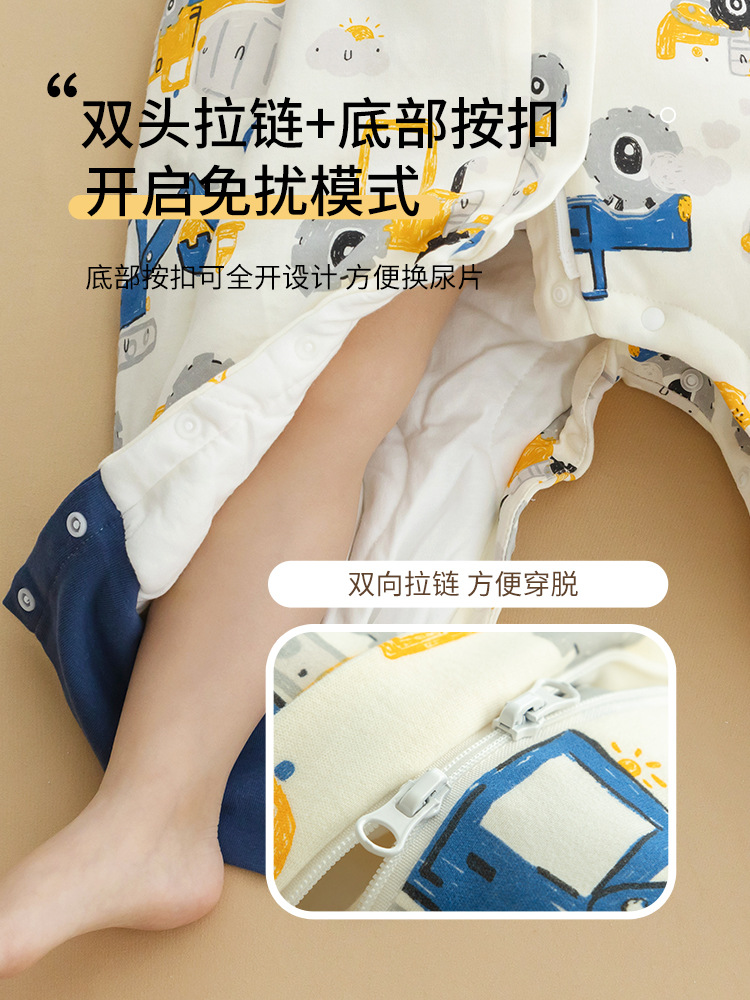 Cotton Tree new baby sleeping bag autumn and winter thickened pure cotton baby sleeping bag kindergarten children's air-conditioned room Anti-kick quilt