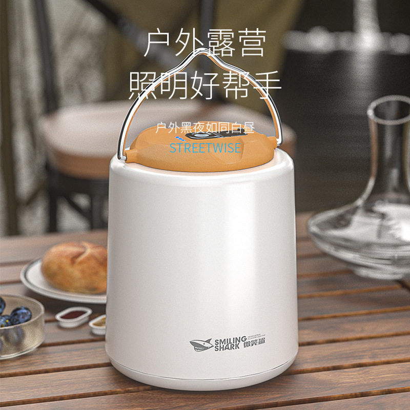 Светящийся акула outdoor, кемпинг, теплый свет, USB зарядка, индикатор зарядки, дизайн с крючком, большой прожектор для кемпинга