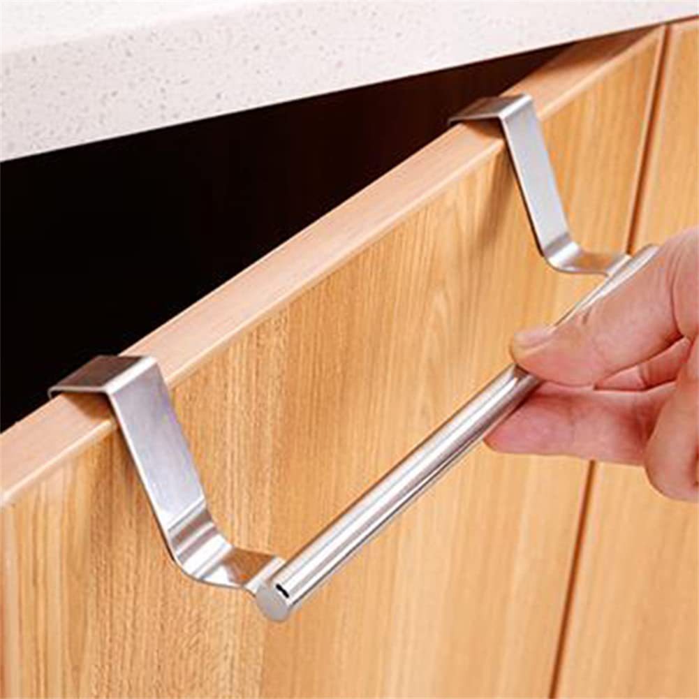 Stainless Steel Punch-Free Towel Rack Kitchen Storage Rack Cabinet Door Back Rag Storage Rack Towel Bar