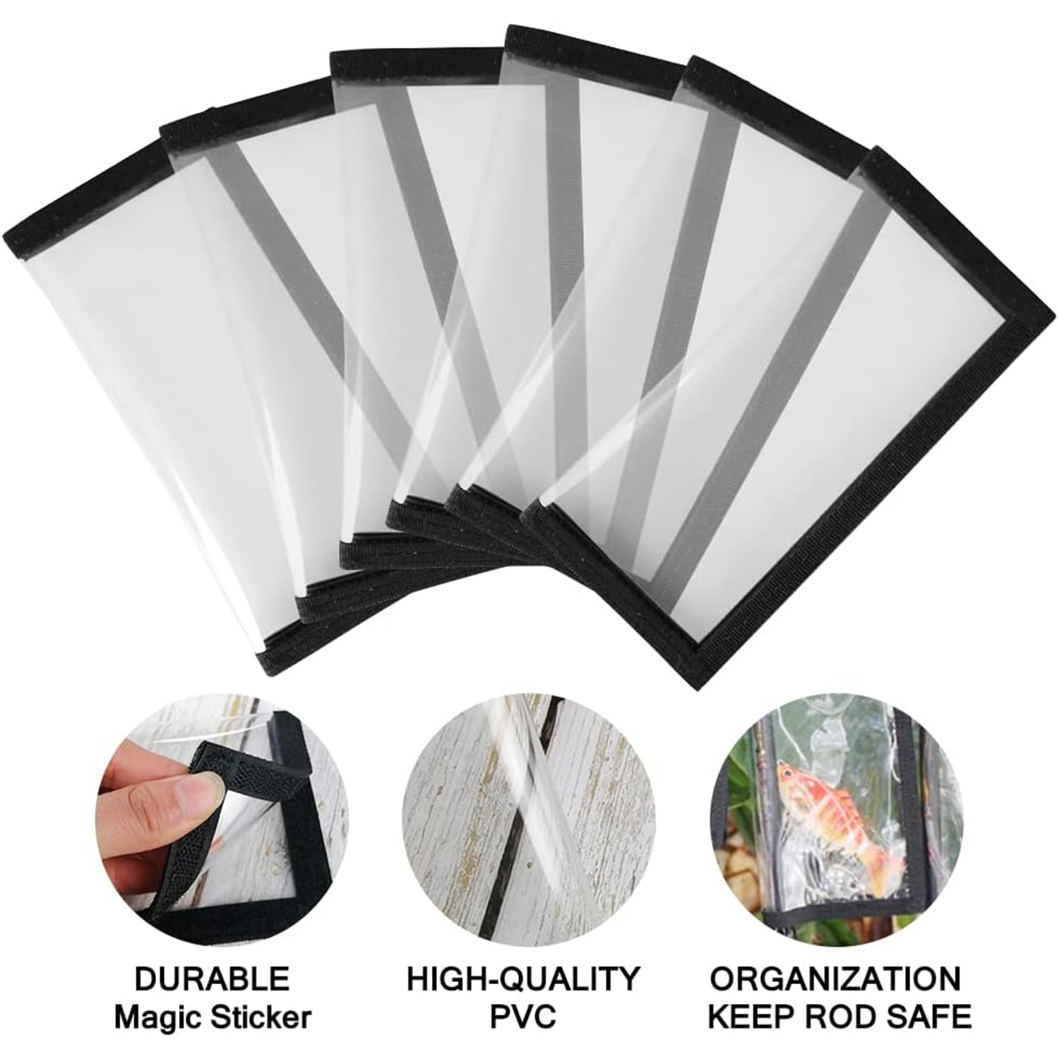 Cross-border scratch-resistant fishing hook fishing gear storage bag Velcro Luya bait storage bag transparent PVC bait protective cover