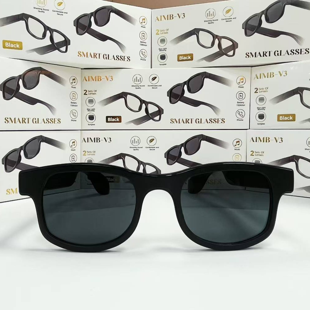 Sunglasses, Sunglasses, Fashionable Smart Glasses, Ai Bluetooth Call, Music, Remote Control, Photo Taking, Hong Kong Style Street Photography, Outdoor V3