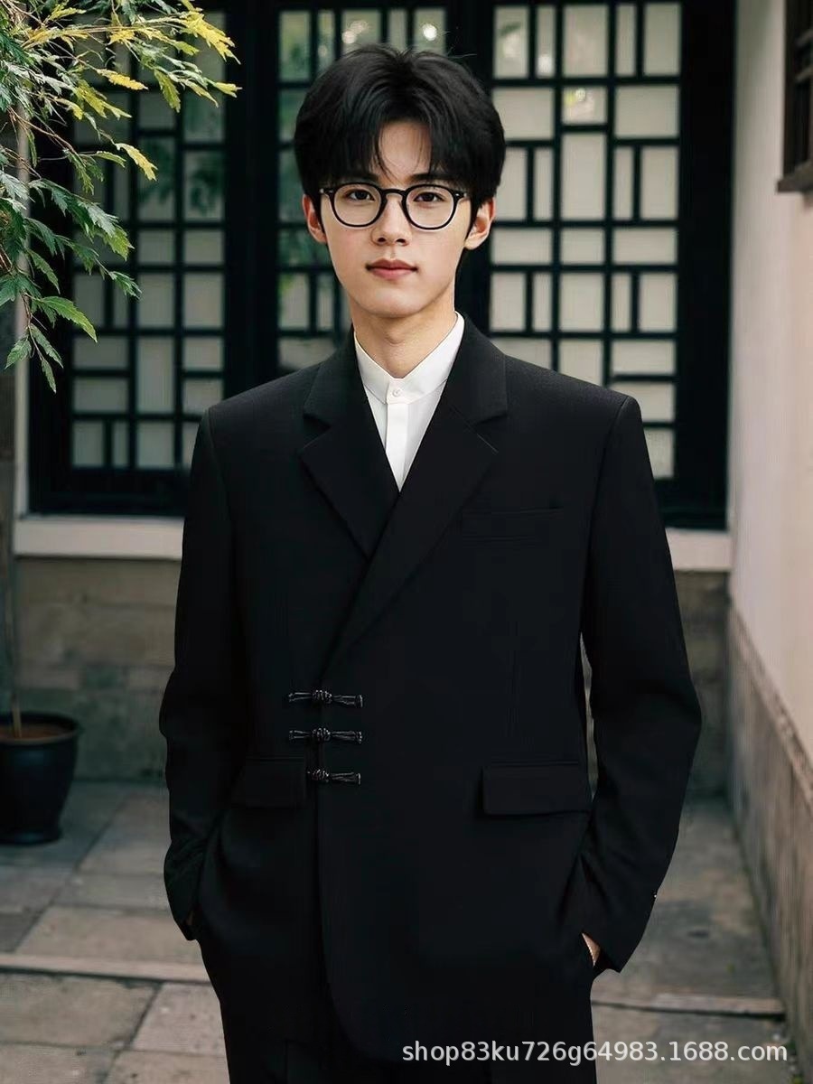 Jinfu Garment Factory Chinese-Style Button-Down Suit Men's Suit Engagement Groom Wedding Suit Chinese-Style中山 Suit