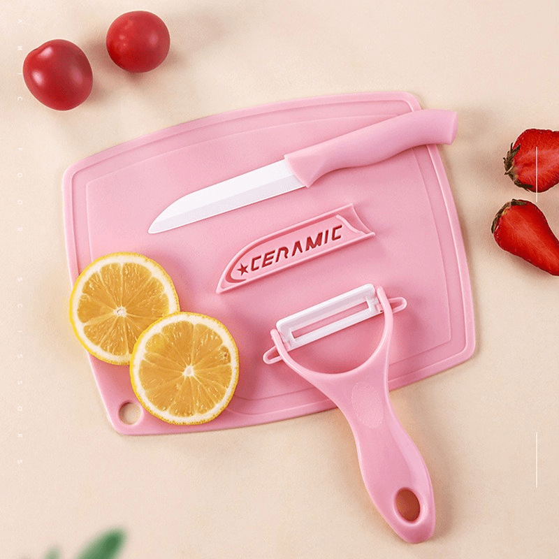 Spot Three-piece Set 120g Set Fruit Melon Planer Cutting Board Kitchen Gift Stainless Steel Peeling Three-piece Knife