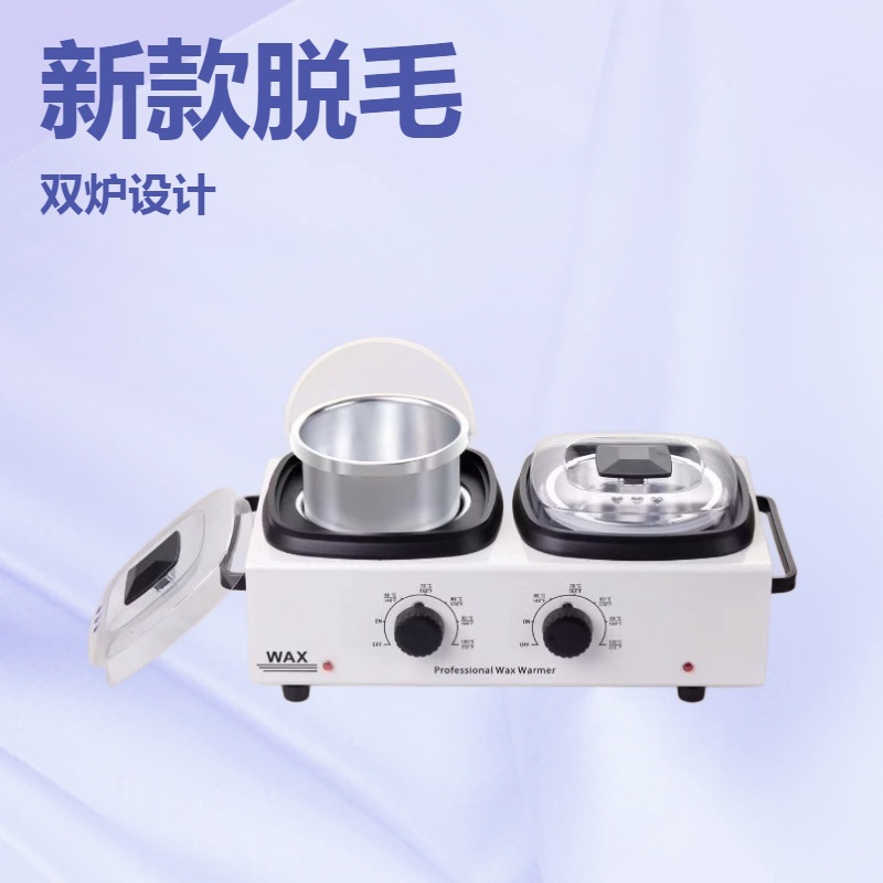 Double Pot Wax Melting Machine, Wax Therapy Machine, Beeswax Hair Removal Hot Wax Machine, Adjustable Thermostat, Beauty Wax Bean Machine, Beauty Hot Wax
