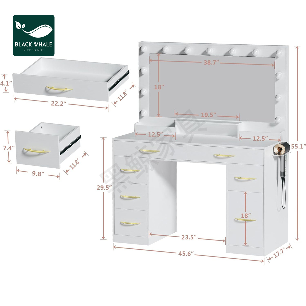 Amazon Amazon Europe and the United States hot selling panel furniture cross-border supply panel furniture factory wholesale dressing table