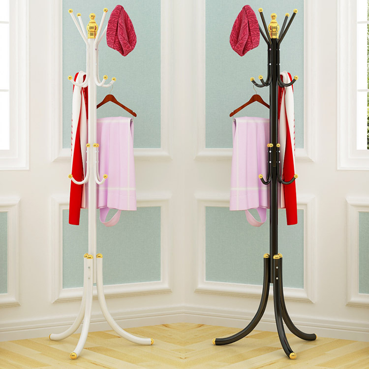 Household Iron Multi-functional Coat Rack Color Fashion Hanger Creative Clothes Rack Floor Bedroom Household Simple
