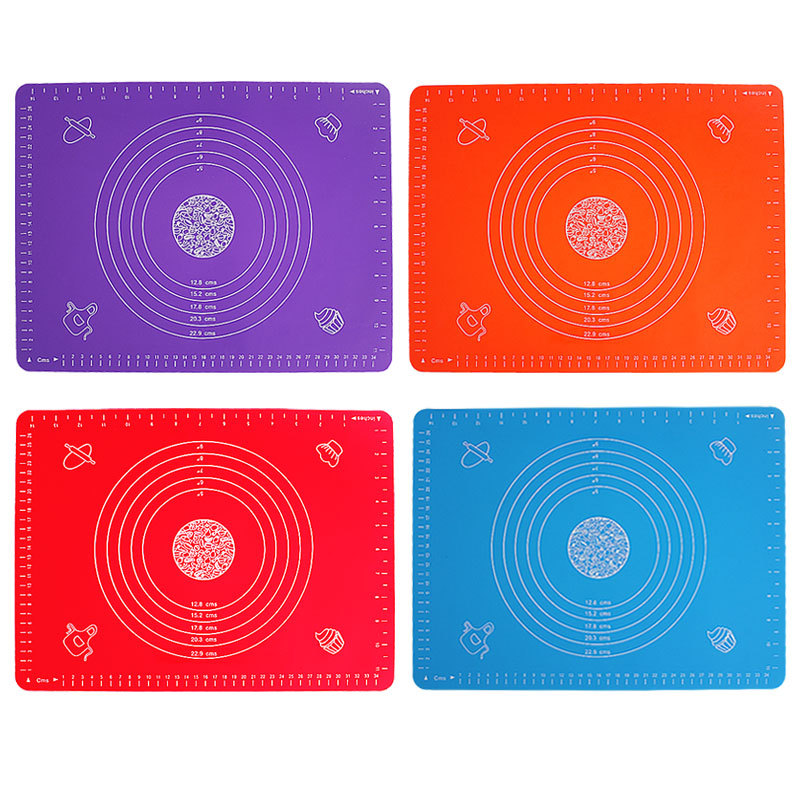 Cross-Border New Silicone Kneading Mat Large Thickened Kitchen Household Baking Tools High Temperature Resistant Chopping Board Set Wholesale
