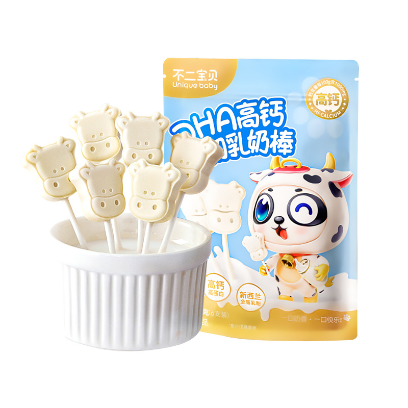Fujibaby Dha High Calcium Colostrum Milk Stick Kidsren's Milk Tablets Sucrose-Free Added Milk Lollipop Snacks