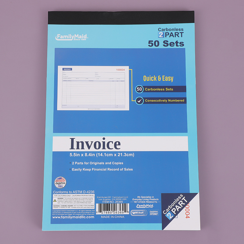 English Receipt Two-Part Sales Order Invoice Delivery Note Warehouse Entry and Exit Note Carbonless Copy Invoice