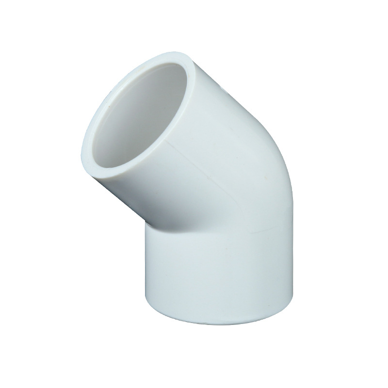 Pvc Water Supply 45 Degree Elbow Straight Bend Half Bend Water Pipe Joint Thickeneded White Gray Blue Plastic Pipe Fittings Wholesale