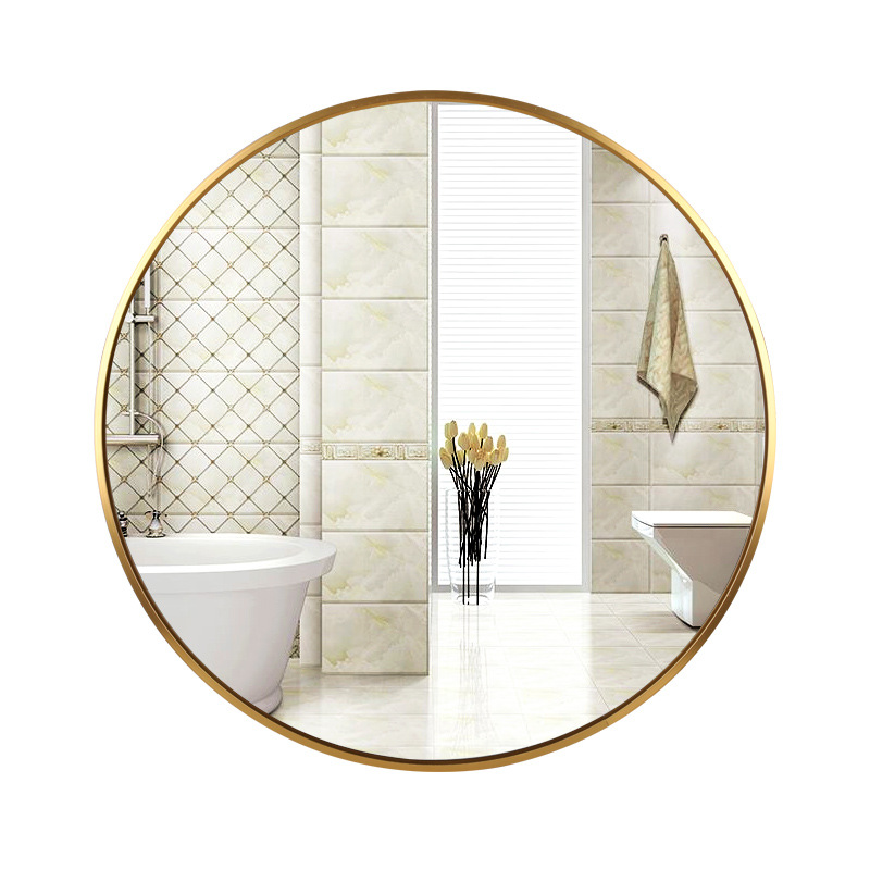 Amazon aluminum alloy mirror wall-mounted toilet dressing mirror wash basin wall-mounted cosmetic mirror export