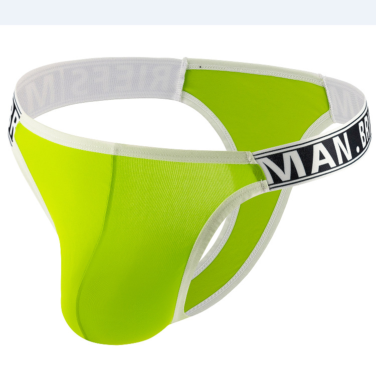 New Men's solid color low waist thong, breathable, sexy, fashion, letter belt, comfortable.