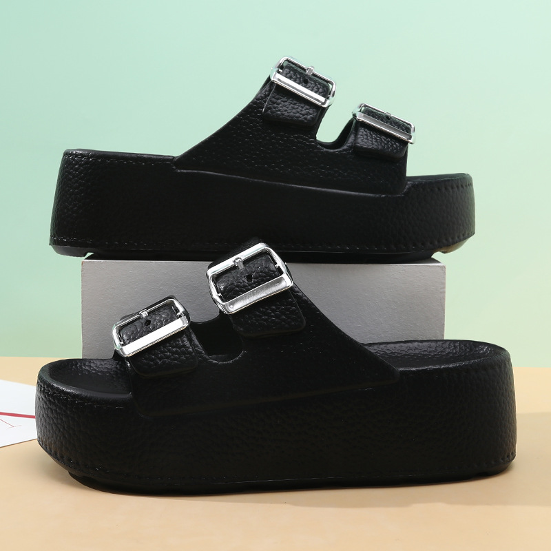 Thick-soled sandals for women's outdoor wear heightening non-slip sandals and slippers wear-resistant EVA high-end sense summer breathable non-stinky feet slippers