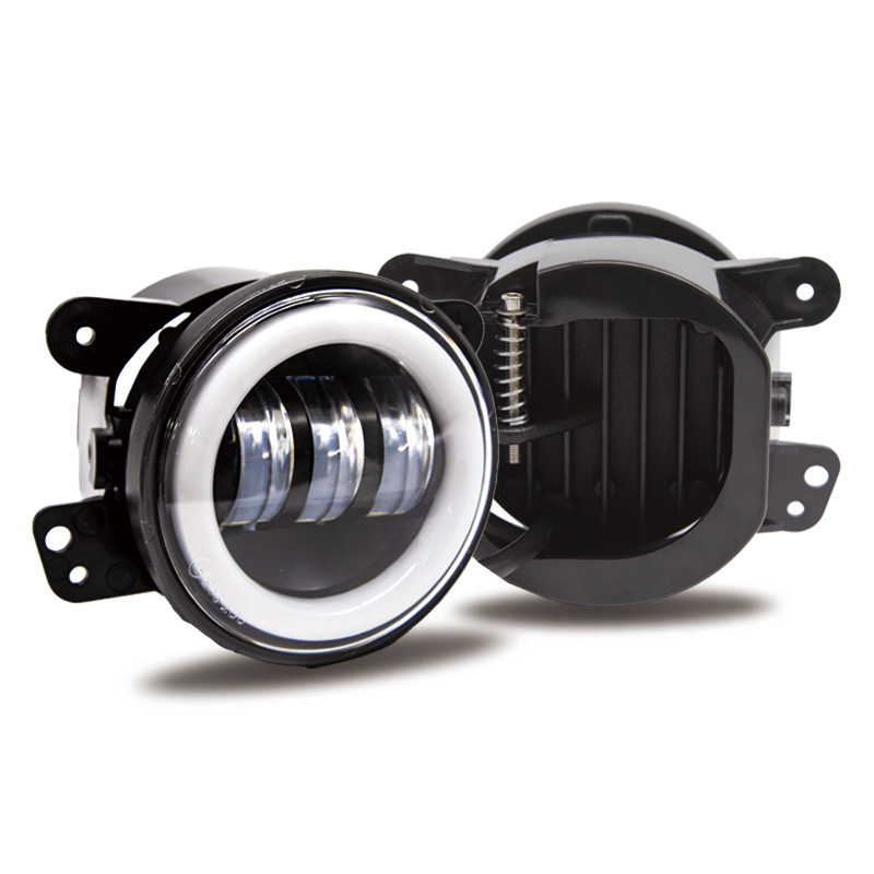 Suitable for Jeep Wrangler Car Fog Lights 4inch White and Yellow Iris Angel Eye Car Led Fog Lights Modified Car Lights