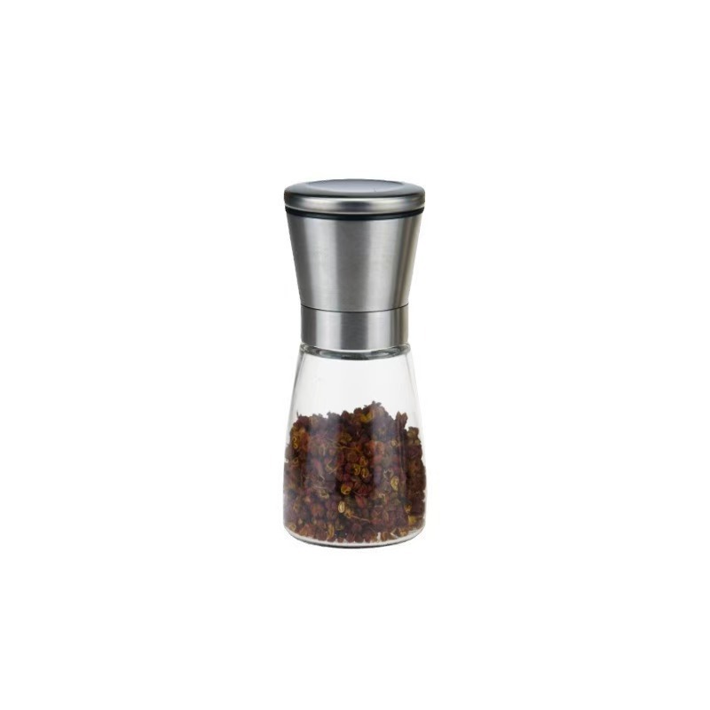 Cross-Border Wholesale Stainless Steel Grinder Black Pepper Grinder Pepper Powder Sea Salt Pepper Salt Grinder Manual Grinder