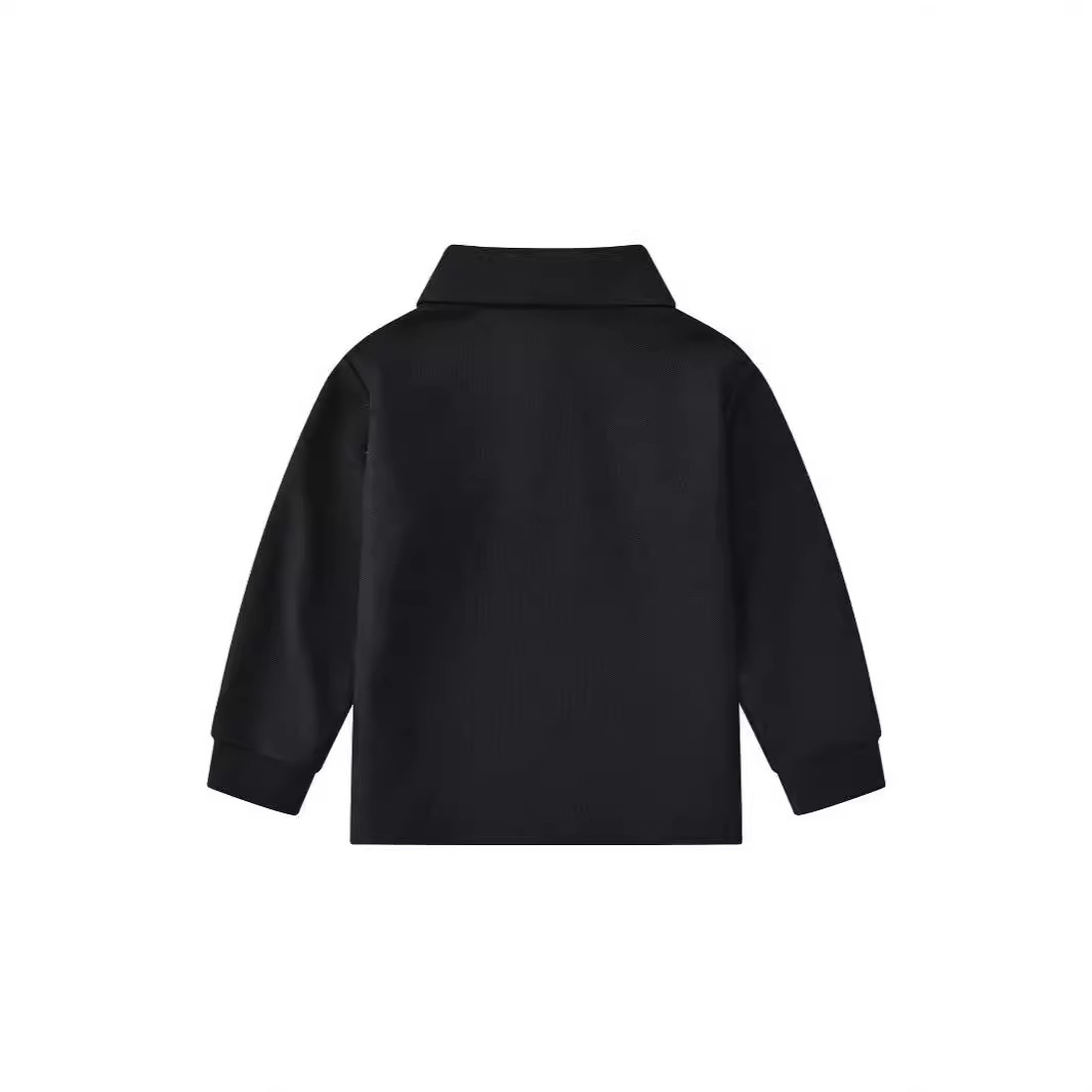 Autumn New Children's Clothing Cute Lapel Long-Sleeved Polo Shirt T-Shirt Pure Color Versatile Fresh Casual Top Wholesale