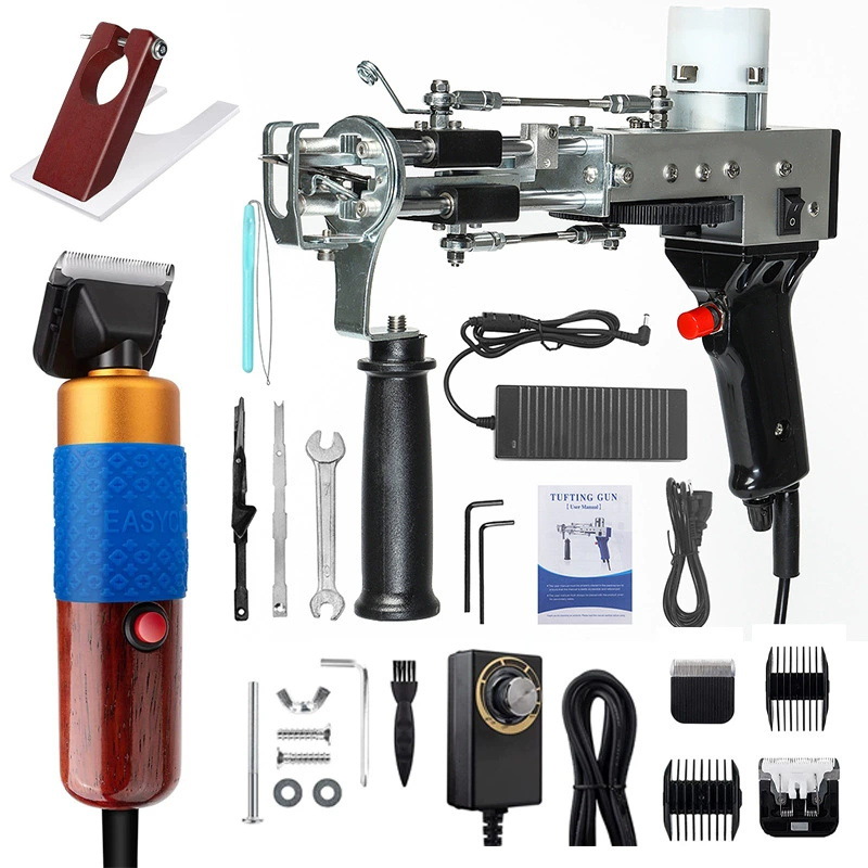 Cross-Border Tufting Gun Tufting Gun Two-In-One Tufting Gun Electric Clipper Set High Quality Carpet Gun Manufacturer