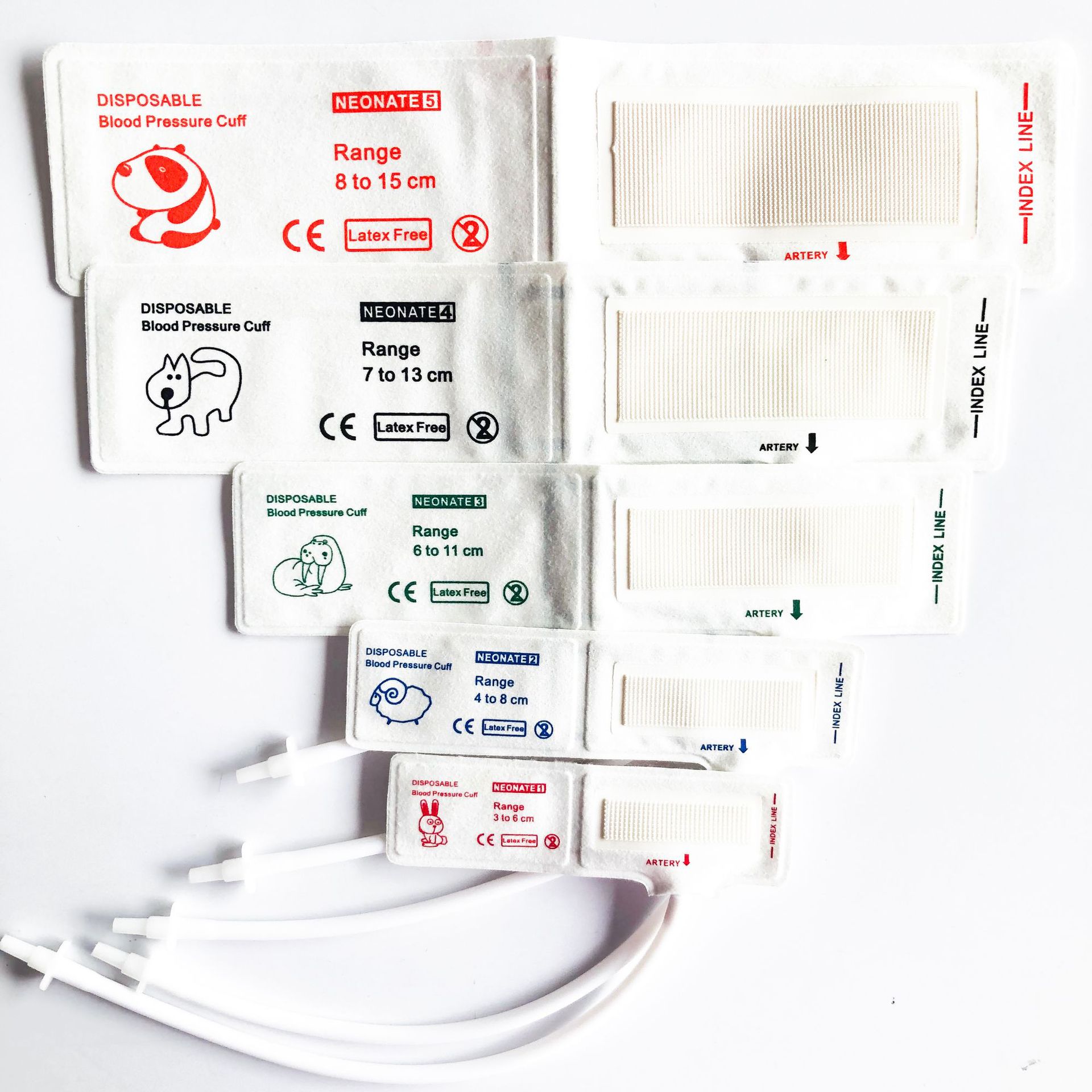 Манжета для мониторинга артериального давления у животных, одноразовая белая манжета из нетканого материала