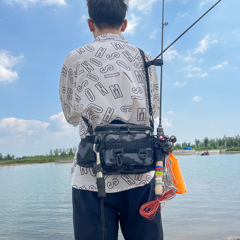 Manufacturer Outdoor Multi-Functional Pole Lure Bag Large Capacity Waist Bag Fishing Rod Bag Fishing Bag Wholesale Fishing Gear Storage Bag