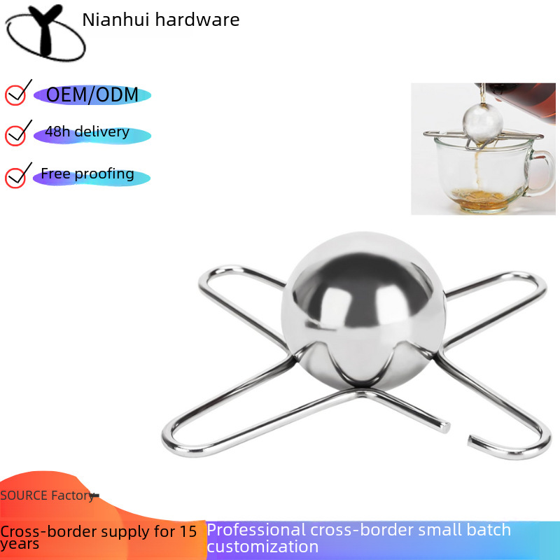 In stock wholesale coffee cooling tool 304 stainless steel solid ball 40CM round spherical coffee espresso ice hockey