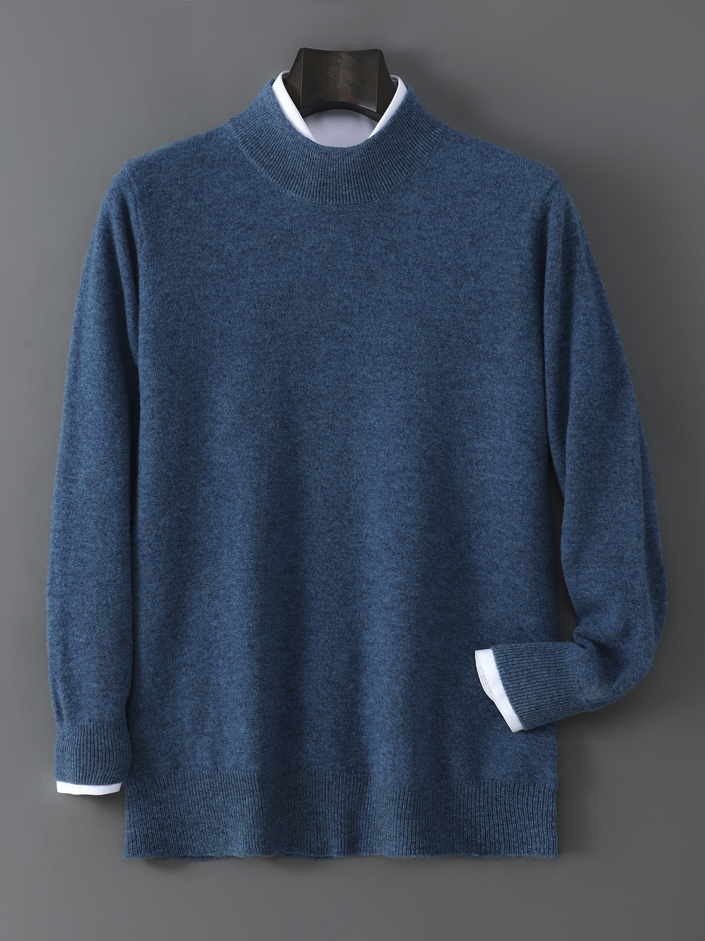 Autumn and Winter New Style Half Turtleneck Woolen Knitwear Men's Half Turtleneck Loose Knitwear Thickeneded Business Simple Warm Knitwear Cross