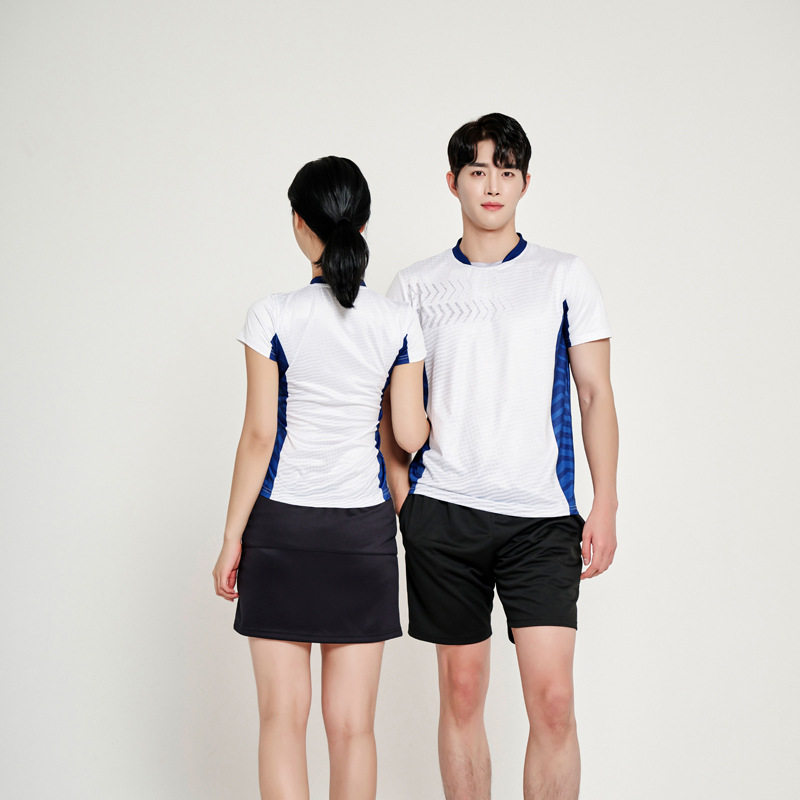 2023 New badminton uniform men's and women's short sleeve suit breathable jersey printing group purchase competition Sports tennis team uniform