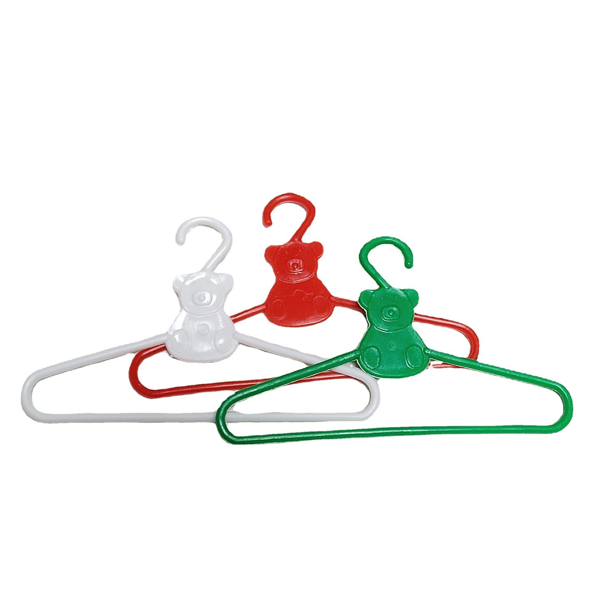 Plastic Small Clothes Hanger Barbie Costume Little Bear Christmas Clothes Display Hanger Mini Clothes Hanging Tricolor