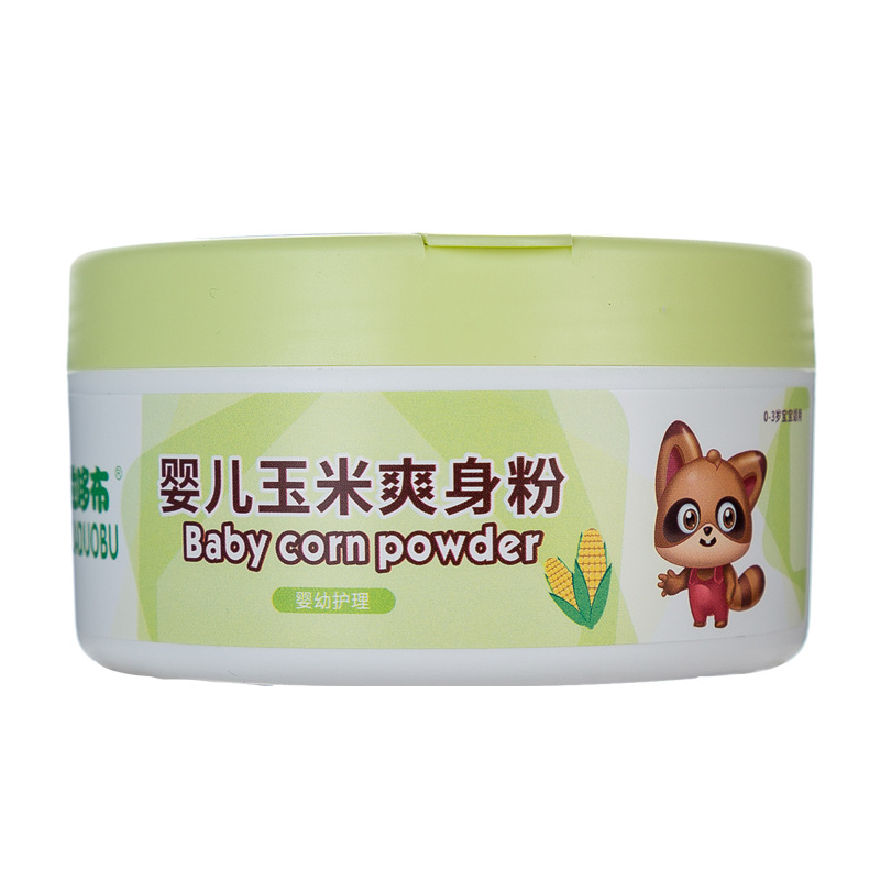 Doraemon baby sweat-absorbing and body-absorbing prickly heat powder corn powder with powder puff 140g talcum powder 6282