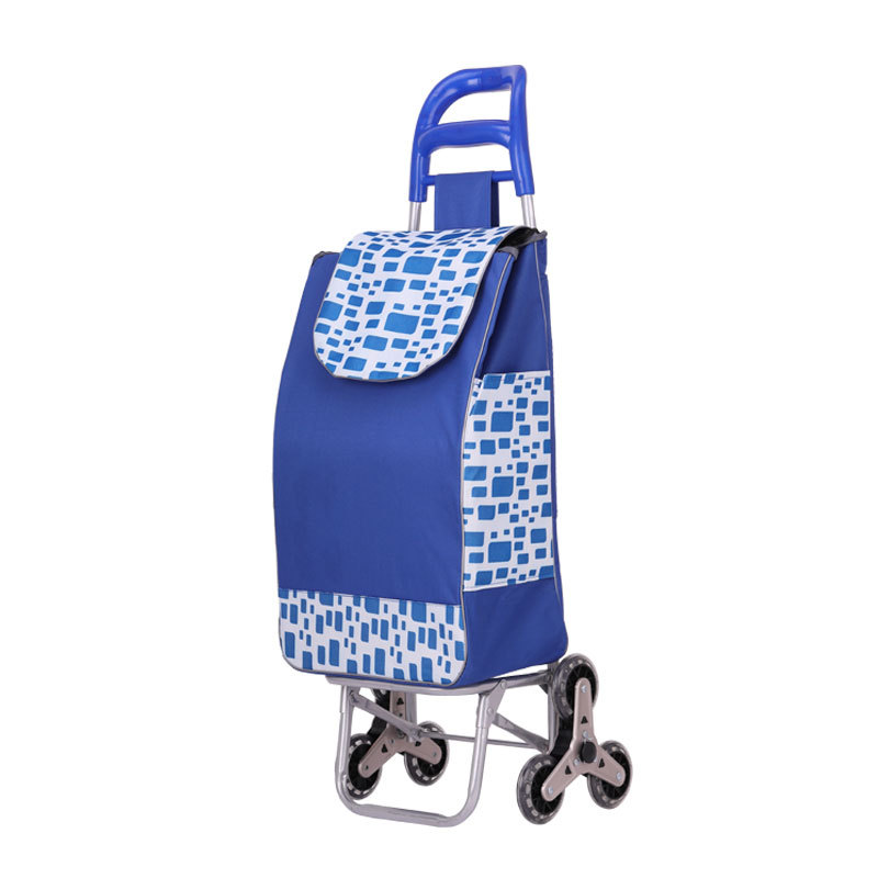 Supermarket shopping cart for the elderly climbing stairs hand-pulled shopping cart trolley folding trolley cloth bag trailer printed LOGO