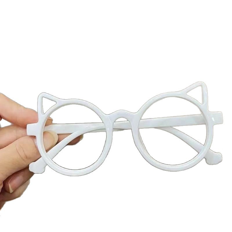 Children's Cat Eye Frame Girl Cute Cartoon Cat Lensless Glasses Boy Baby Photo Decorative Toy Frame