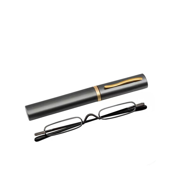 Mini Pen Holder Reading Glasses Portable High-Definition Ultra-Light Elderly Glasses Spring Frame Reading Glasses Spot Wholesale