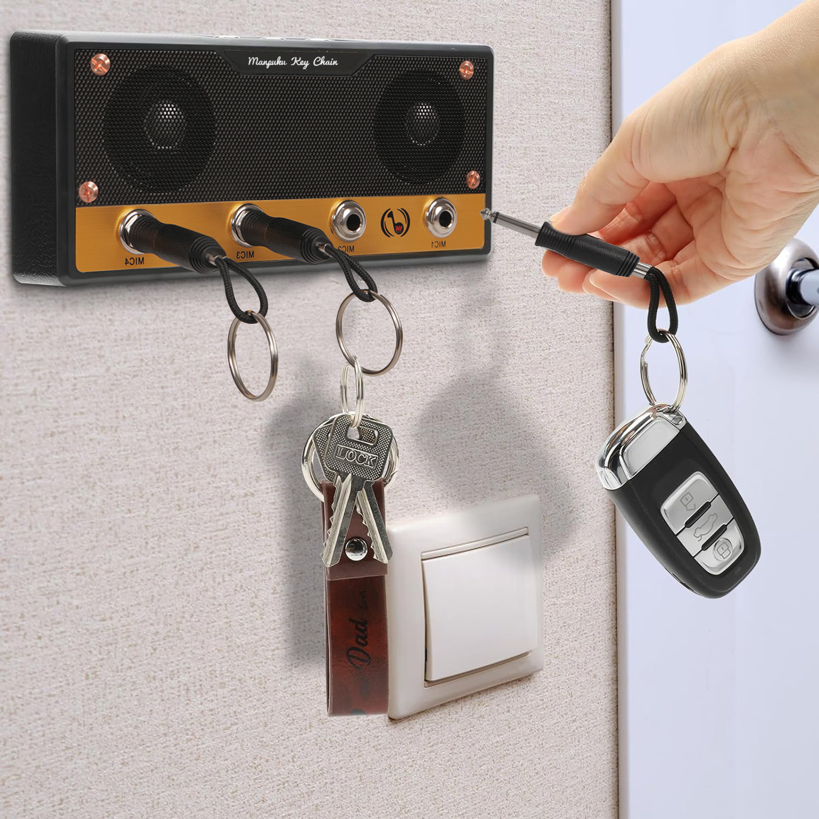 Suitable for Marshall Guitar Amplifier Keychain, Fender Key Base, Creative Storage Box, Key Pendant Plug