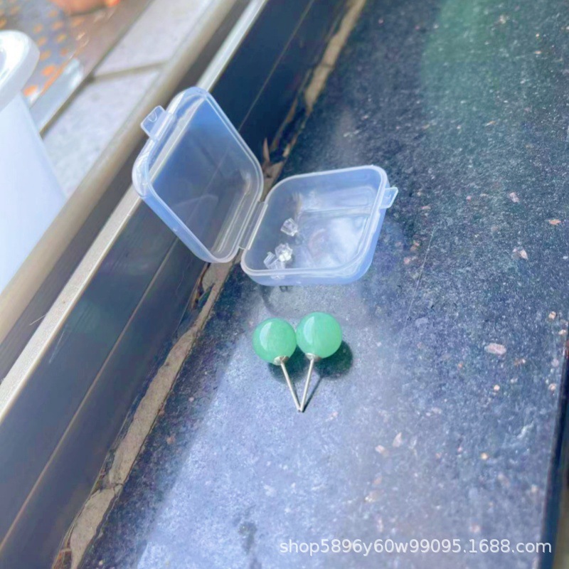 2024S925 Silver Aventurine Earrings Fashionable Natural Jade Earrings Women's Super Fairy Retro Chrysoprase Earrings Sterling Silver