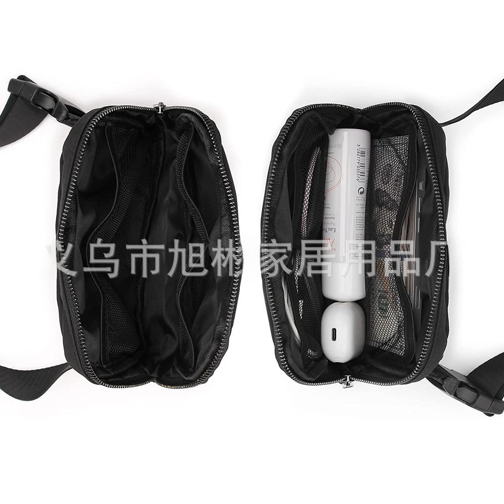 Cross-border Lulu Same-style Polyester Nylon Waist Bag Waterproof Chest Bag Outdoor Activities Running Mobile Phone Bag Crossbody Bag for Men and Women