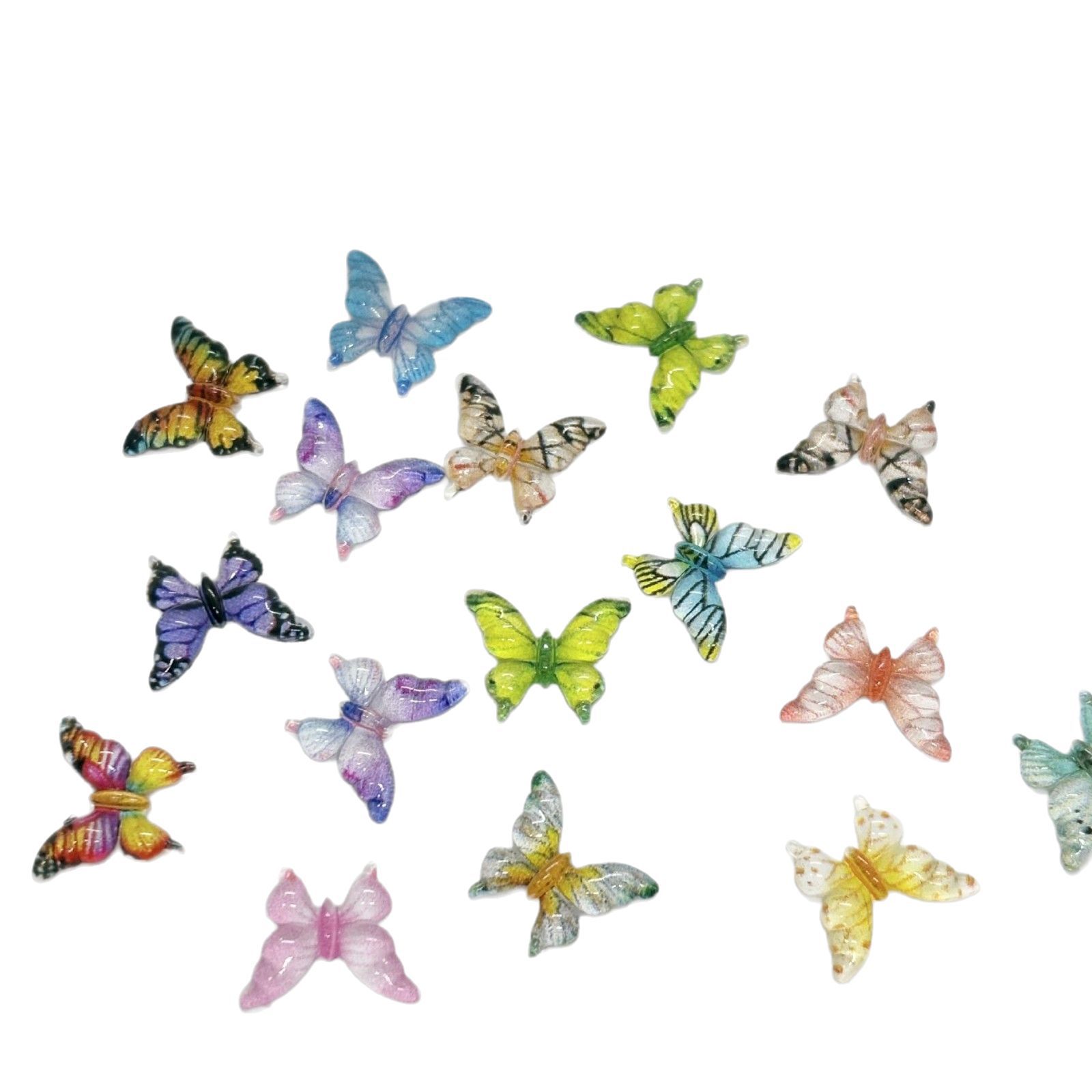 Hot-Printed Colorfulful Butterfly Nail Art Jewelry DIY Stereo Ice-Transparent Butterfly Wearable Nail Hairpin Earrings Accessories