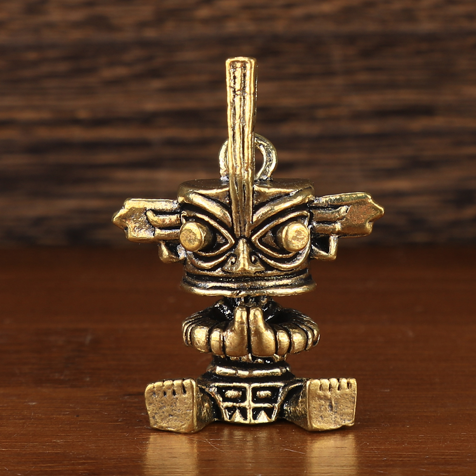 Sanxingdui Keychain Brass Blessing Pendant Souvenir Pendant Creative Transporter Car Keychain