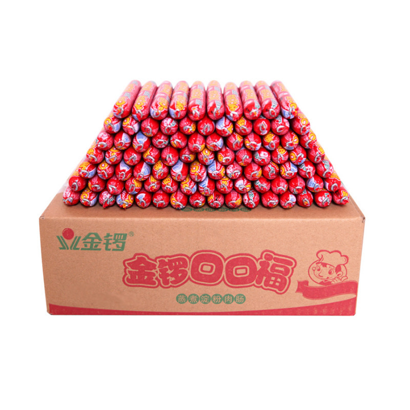 Jinluo Koukoufu 28g Ham Sausage Whole Box Wholesale Instant Noodles Fried Sausage Ready-To-Eat Night Market Barbecue Grilled Sausage Stall