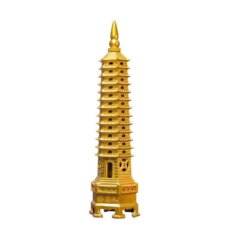 Wholesale ornaments student home study office Crafts decorative gifts nine-story thirteen-story pure copper Wenchang Tower